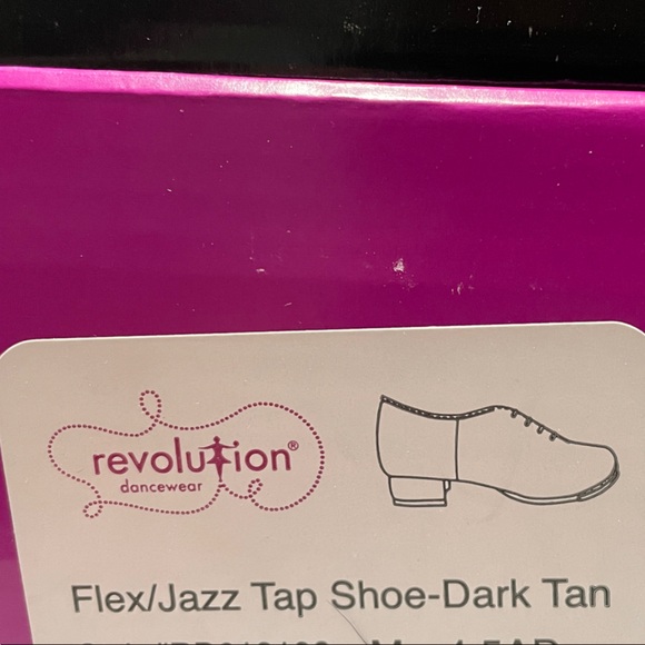NWT -Revolution Dancewear Flex Jazz Tap Shoe - Dark Tan- Kids - Picture 3 of 4